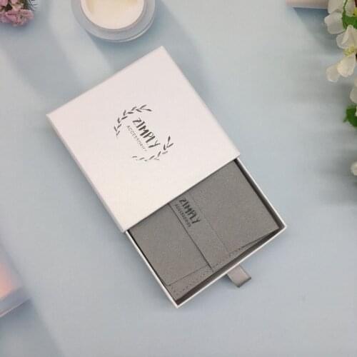 Personalize any logo jewelry packaging Drawer box and Bag Set Ring Storage Bag Jewelry Pouch Custom Logo Jewelry Packing Pouches