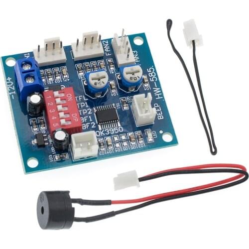 1PCS DC 12V 5A PWM PC CPU Fan Temperature Control Speed Controller Board Speed Controller Temperature Probe Buzzle