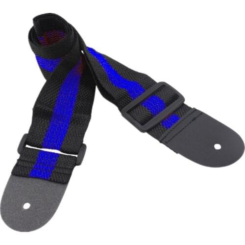 Guitar strap 1pcs Adjustable Durable Solid Woven Nylon Instrument Universal Strap with Leather Ends for Guitar Bass