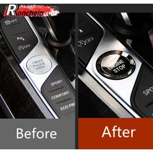 RONCHEIN Car Start Stop Button Replacement Trim for BMW New 3 Series G20 G21 X5 G05 X7 G07 8 Series G14 G16 Crystal Interior