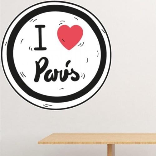 I Love Paris Words Pattern Removable Wall Sticker Art Decals Mural DIY Wallpaper for Room Decal