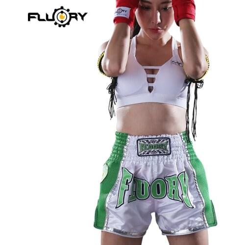FLUORY MTSF22 KIDS (boys and girls) fluory Muay Thai shorts embroidered patch kick boxing Shorts