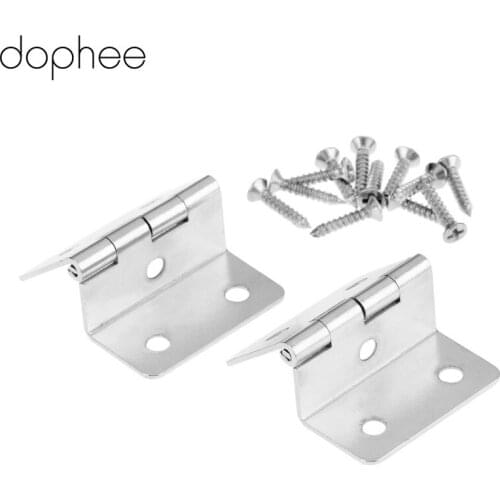 Dophee 2Pcs Kitchen Cabinet Door Folded Hinges Furniture Accessories 5 Holes Drawer Hinges for Jewelry Boxes Furniture Fittings