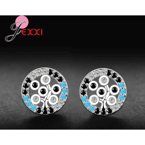 Special Charm Design Fashion Crystal CZ Stone Vintage Round Stud Earring For Women Elegant Temperament Jewelry New Arrival