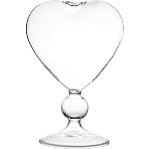 Heart Shape Glass Flower Pot Desktop Standing Vase Planter Container Home Decoration Wedding Party Decor 85DB