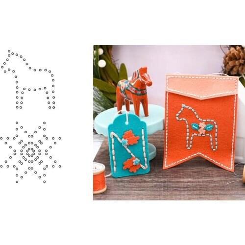 Stitches Horse Snowflake Metal Cutting Dies for DIY Scrapbooking Paper Cards Crafts Making 2021 New Punch Stencils Dies