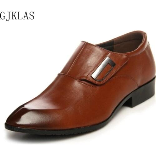 Business Leather Shoes Men Formal Brown Party Shoes for Men Wedding Dress Loafers Retro Slip on Black Office Men Shoes Leather