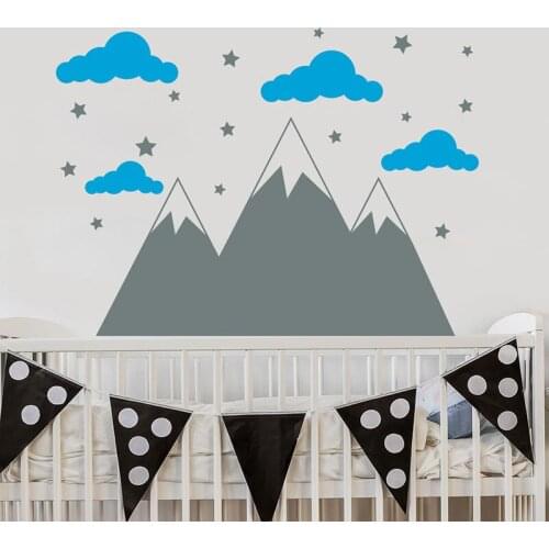 YOYOYU Mountains Clounds Vinyl Wall Sticker Removeable Decal Kids Room Bedroom Nursery Cute Home Decoration Art Poster ZX445