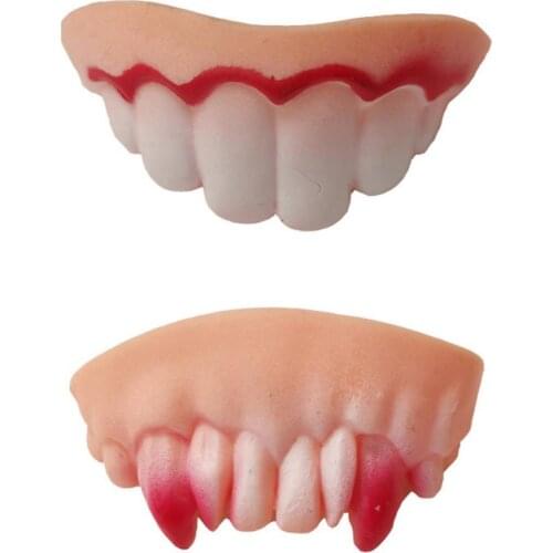 10Pcs Funny Toy Zombie Denture Teeth Halloween Cosplay Costume Trick Toys