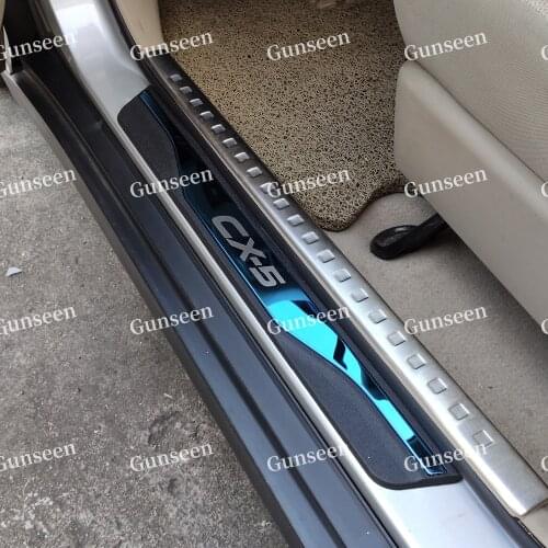 For Mazda Cx5 Door Sill Pedal Protector Scuff Plate Car Accessories Threshold Sticker Styling 2011 2020 2019 2021 2015 2018 2014