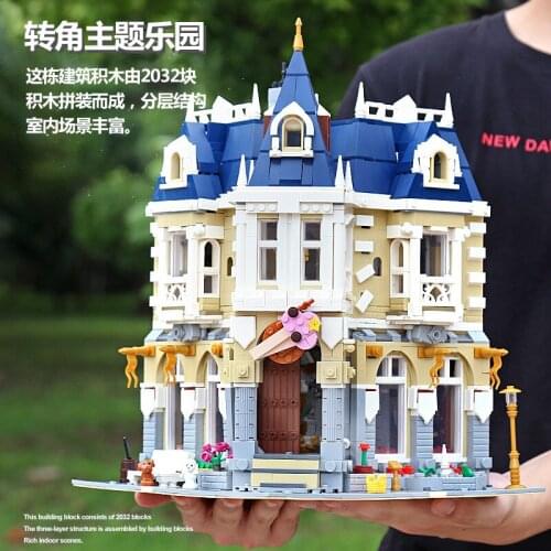Zhegao QL0923 Street View Series Theme Park 2032PCS Small Particles Childrens Educational Assembled Building Block Model Toy