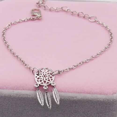 Dating Jewelry Accessories Dream Catcher Fashion Feather Tassel Gift Silver Alloy Home Women Anklet