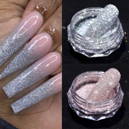 1 Box Shimmer Nail Powder Gold Silver Holographics Chrome Dust DIY Glitter Nail Art Decorations Sparkly Sequin Manicure Pigment