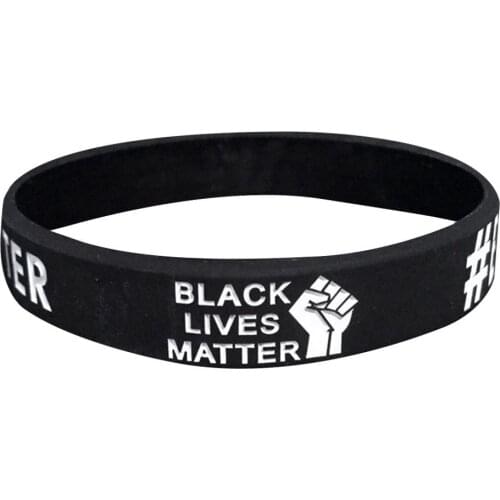 10Pcs New Fashion Black Lives Matter Silicone Wrist Band Bracelet Cuff Wristband Rubber Bracelet Unisex Men And Women Jewelry