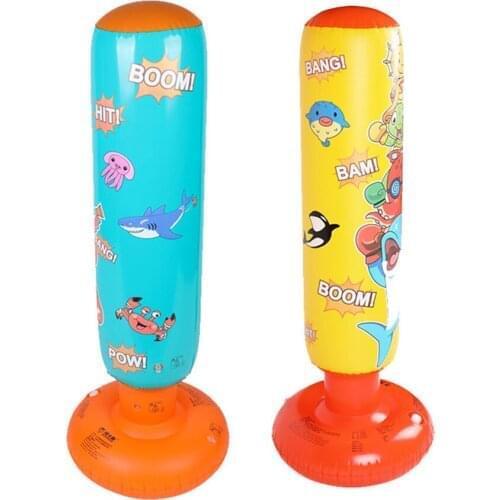 125cm Inflatable Punching Bag Kids Boxing Bag Home Gym Fitness Boxing MMA Fight Muay Thai Taekwondo Training Stress Relief Toy