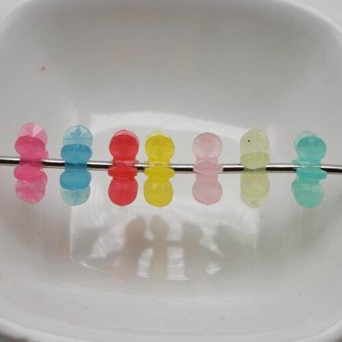 200 Mixed Jelly Color Acrylic 6-Points Snowflake Beads 13mm Spacer Kids Crafts