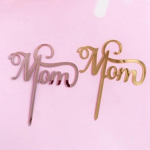 2020 Acrylic Cake Topper Happy Mothers Day Mum Letters Print Cake Decoration Mother Birthday Party Decorative Supplies