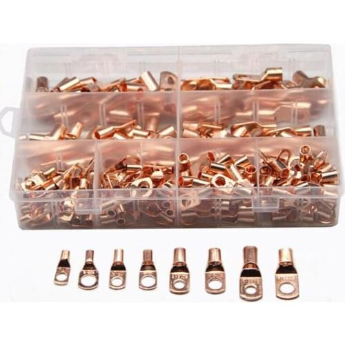 240Pcs Assortment Automotive Copper Ring Lug Terminal Wire Cable Crimp Wire Connectors Kit