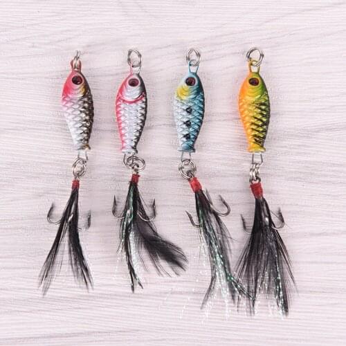 4Pcs/Lot New Hard Metal High Carbon Steel Fishing Lures Small Minnow Lure Bass Crank Bait Tackle Artificial Lurs Swimbaits