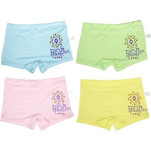 4 Pieces / Pack Sale For Girls Underwear Briefs Panties Flower Baby Kids Pants Wholesale High Quality Short Children Princesses