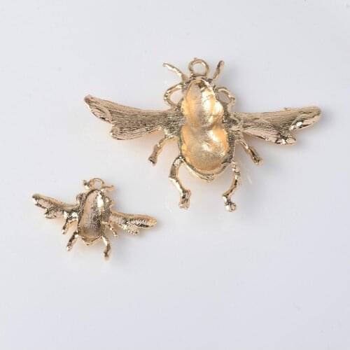 6pc Alloy Craft Bees Flat Back Buttons Sewing Scrapbooking Embellishment Diy