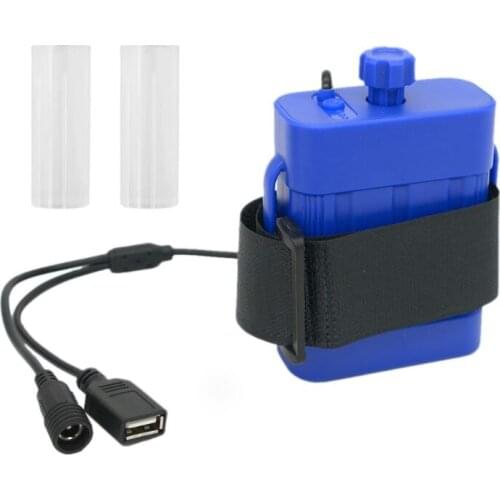 8.4V Rechargeable Waterproof House Cover Battery Storage Box with DC/USB Charger for Bike LED Light Headlamp Mobile Phone