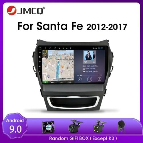 JMCQ For Hyundai Santa Fe 3 Grand 2012-2017 Android 9.0 Car Radio Multimedia Player 2 din RDS 4G+64G GPS Navigaion Split Screen