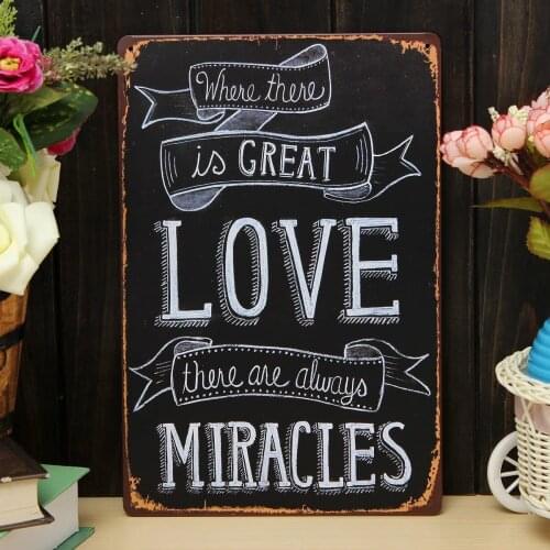 Bazaar Love Miracle Sheet Metal Drawing Home Wall Poster Metal Painting Tin Sign