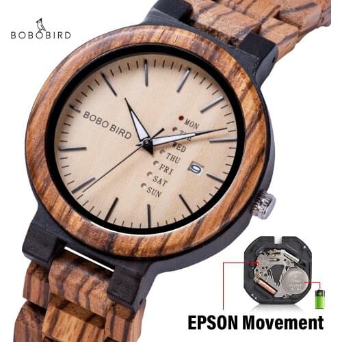 BOBO BIRD Wood Mens watches for Man Watch Male 2020 Auto Date Men Watch Timepieces Quartz Wrist Wristwatches Relogio Masculino