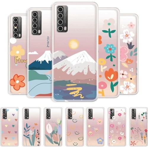 For Huawei P Smart 2021 Case Transparent Back Cover on P Smart 2021 Scenery Style Phone Shell For Huawei P Smart 2021 Clear Case