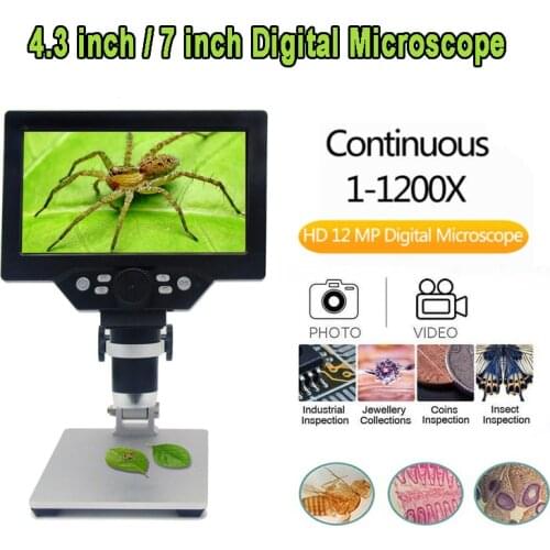 G1000/G1200 12MP 1-1200X USB Digital Microscope for Soldering Electronic HD Video Microscopes Continuous Amplification Magnifier