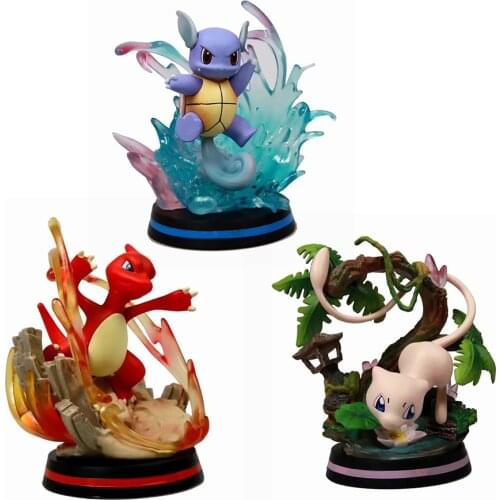 Pokemon Figure Wartortle Charmeleon Mew Model Toys Collections Action Figure Anime Toys for Children Pocket Monster