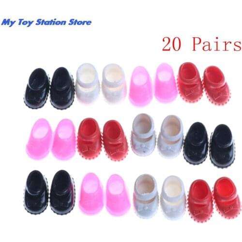 Hot Sale 20 Pairs Assorted Fashion Colorful Shoes For girl Doll Accessories Clothes Dress Prop