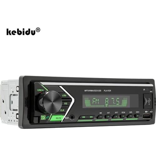 Handsfree Bluetooth 4.0 Car FM Radio12V Audio Stereo MP3 Player LCD Colorful Light Screen 3.5mm USB TF Card AUX Remote control