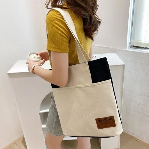 Shoulder Bag Canvas Japanese College Style Simple and Versatile Literary Large-capacity Handbag