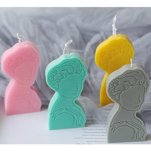 Art Portrait Women Candle Making Mould for DIY Crystal Gypsum Resin Silicone Mold Candle Making Wax Plaster Mould Handmade