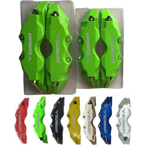 KUNBABY ABS Plastic Disc Brake Caliper Cover Silver Chrome Logo Front And Rear For BMW Audi Mercedes Benz Toyota Nissan Hyundai