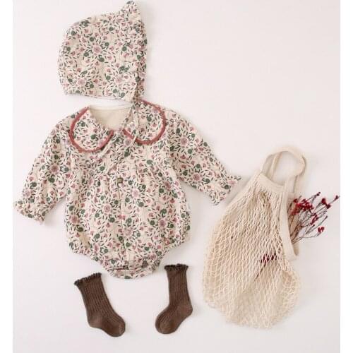 LILIGIRL 2021 Newborn Baby Bodysuit Children Clothing Fashion Clothes Jumpsuit Girls Suit Cotton 0-24M Romper With Hat