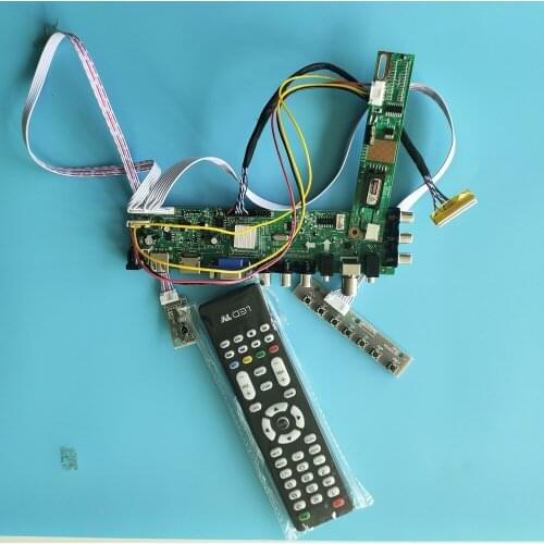 Kit For LP141WX1-TLE2/LP141WX1-TLE3 Digital HDMI TV VGA USB remote Panel Controller board 1 CCFL LCD DVB-C DVB-T 1280X800 30pin