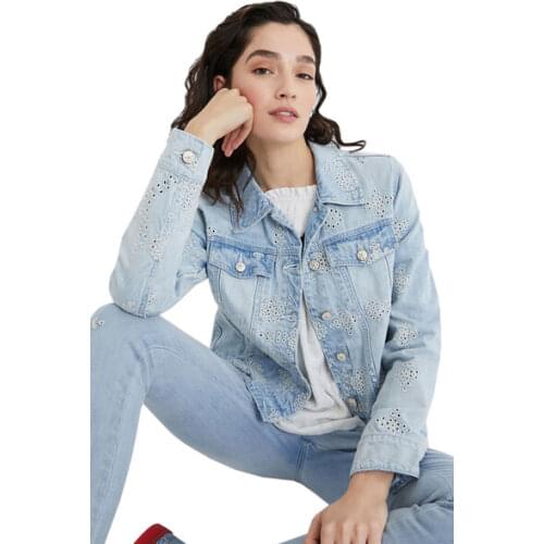 2021 new Spain D-style stitched Embroidered Beaded jean jacket