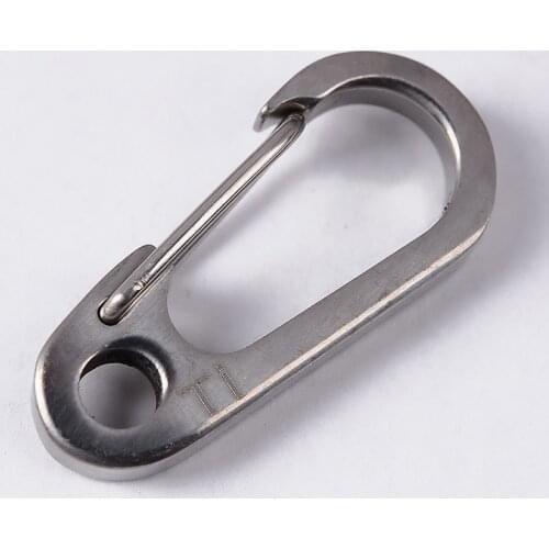 Outdoor Titanium Camping Hiking Climbing AccessoriesAlloy Carabiner Ring Key Chain Keychain Clip Hook Buckle Light