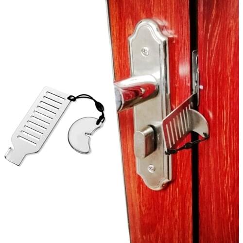 Portable Stainless Steel Travel Self-Defense Door Lock Punch-free Hotel Apartment Security Anti-theft Hotel Door Lock