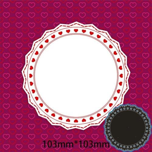 103*103mm HEART LACE CIRCLE Metal Cutting Dies and Stamps Stencil for DIY Scrapbooking Photo Album Embossing Paper Card
