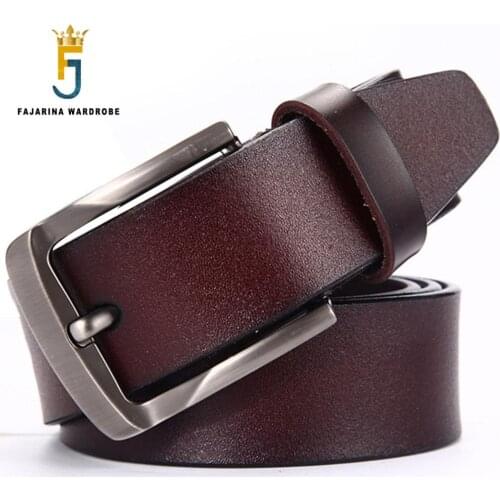 FAJARINA Mens Fashion Pin Buckle Metal Real Genuine Leather Belt Casual Styles Design Cowhide Belts Men Accessories N17FJ577
