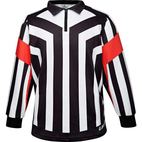 HAN DUCK HRJ Series Ice Hockey Long Sleeve Striped chief and Side Referee/Umpire Jersey Shirt