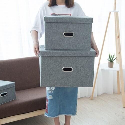 Foldable Clothing Storage Box with Cover, Cloth Art Extra Large Box, Clothes Sorting Basket Can Be Washed