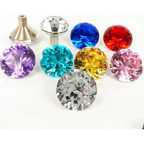 Modern Continental Simple Crystal Diamond handle small hole handle Hardware cabinet drawer wardrobe door