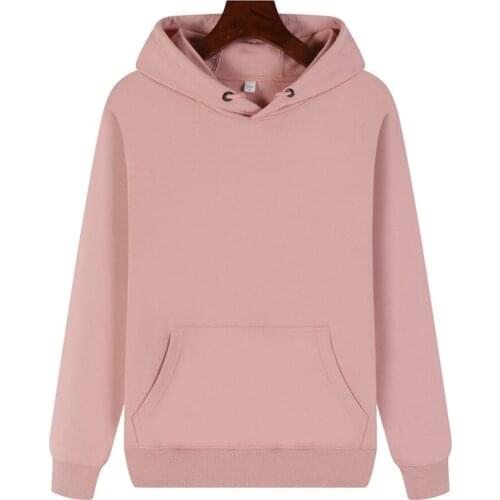 Hoodie Oversize New Simple Style Cotton Spandex Warp Knitted Velvet Winter Pullovers To Keep Warm Multi Solid Colors For Choice