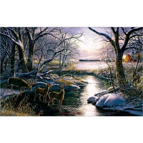 Embroidery Counted Cross Stitch Kits Needlework - Crafts 14 ct DMC Color DIY Arts Handmade Decor - A Country Silent Night