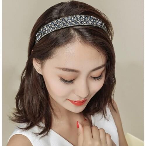 High end bling bling black AS brand Austria rhinestone accessories clips hairbands hoop for women girls